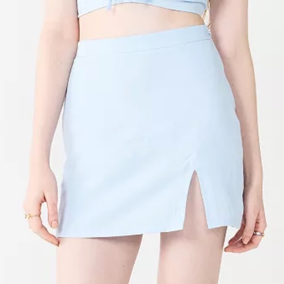 Speechless Side Slit Mini Skirt and Tied Front Crop Top Outfit size Large NWT - Picture 6 of 10